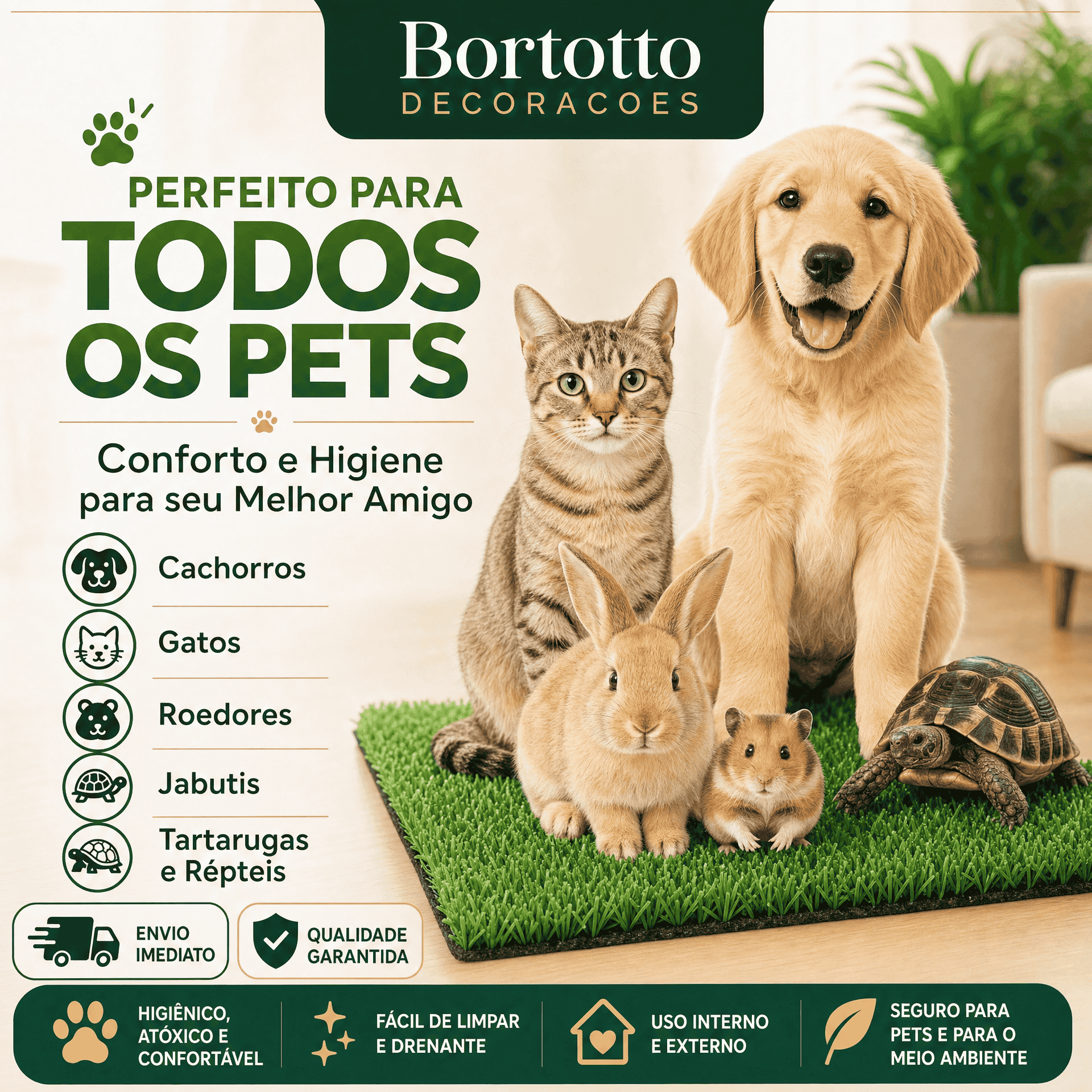 Grama sintética para pets